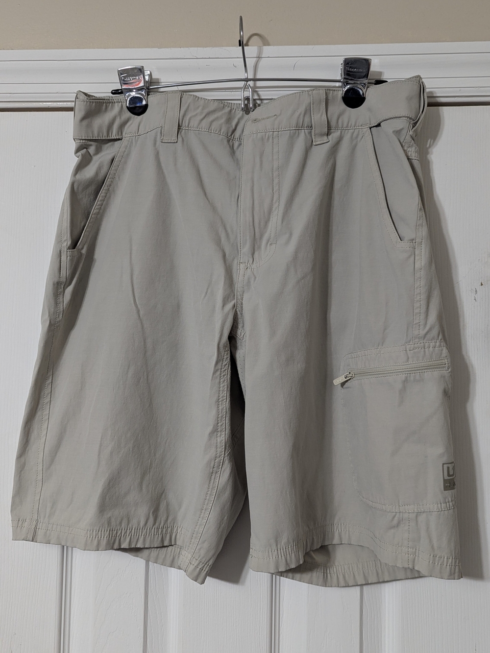 Huk Light Tan Men's Cargo Shorts with Zip Pocket